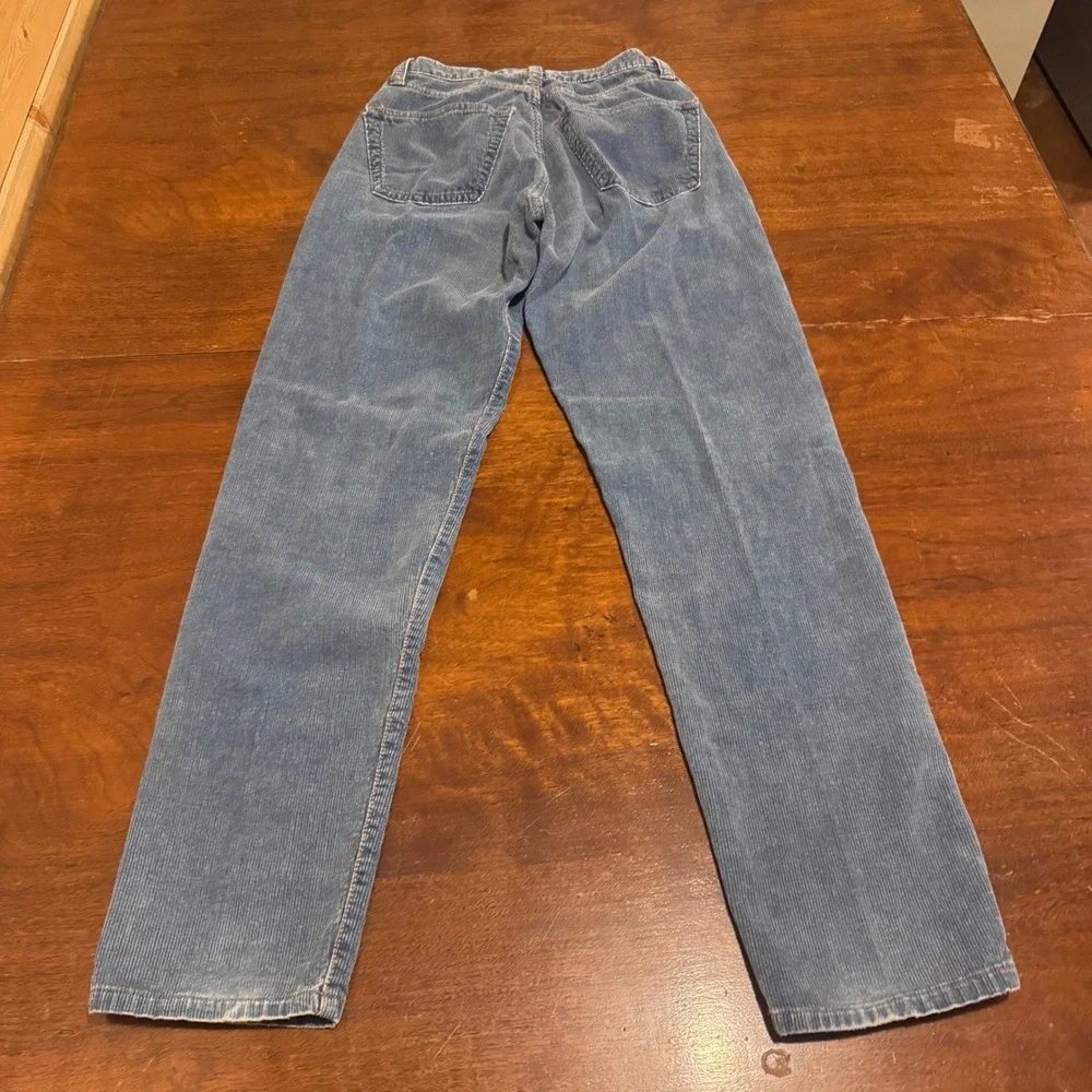 Vintage 1980s Banana Republic Blue Corduroy Pants Straight Leg 29x32 Classic